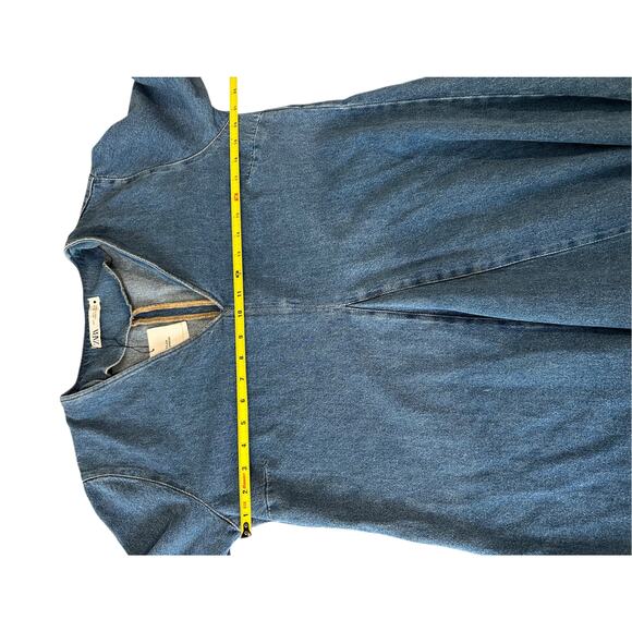 NWT ZARA The Tilda Denim Dress Size L Retro V Neck MIDI Jean - Picture 9 of 9